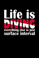 Life is DIVING everything else is just surface interval Diving Logbook: Diver’s Log for Scuba Divers | 120 pages | 224 Dives 1660016312 Book Cover