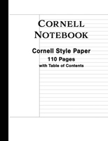 Cornell Notebook: Cornell Notes Paper 110 Pages with Table of Contents Note-taking System Composition Size 1719814724 Book Cover