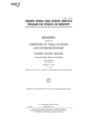 Assessing federal small business assistance programs for veterans and reservists B083XVDQGD Book Cover