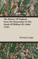 The History of England 1660-1702 1149400625 Book Cover
