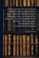 Saggio Di Un Sistema Di Bibliografia Disegnato Sull' Ordine Osservato Da Giambattista La Porta, Da Bacone, Da D'alembert E Da Diderot Nel Quadro ... Da Un Discorso Preliminare 1148208453 Book Cover