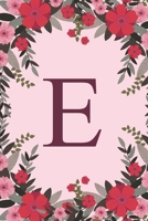 E: Name Monogram Initial E Pink Floral 6x9 Lined Notebook/Journal Gift Idea For Girls, Women, School, College and Work 1695746546 Book Cover