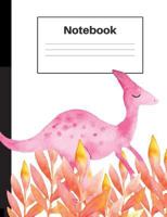 Notebook: Dinosaur Velociraptor, Orange Ferns, College Rule, Notebook Home Office School Student Teacher Homeschool, 7.4 x 9.7 in, 200 pages kids, school, home, students, teachers 172449631X Book Cover