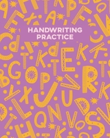 Handwriting Practice: Cute Notebook with Dotted Midline Pages for Kids in PreK to 3rd Grade Scandinavian Alphabet Pattern Cover Design in Purple and Yellow 1692550373 Book Cover