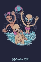 Kalender 2020: Kalender DIN A5 2020 1 Tag = 1 Seite mit gro�em Tagesplaner und gro�artiger �bersicht. Monats�bersicht, Erinnerung und Notizen in diesem Kalenderbuch. Lustig Funny Alien Poolparty 1677617578 Book Cover