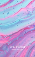 2020 Planner January - December: A Monthly and Weekly Planner Starting from January 1st to December 31st 2020, Covers Calendars for 2019, 2020, 2021, ... Spreads (Pink and Blue Swirly Paint Cover) 1670771490 Book Cover