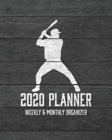 2020 Planner Weekly and Monthly Organizer: Baseball Softball Dark Wood Vintage Rustic Theme - Calendar Views with 130 Inspirational Quotes - Jan 1st 2020 to Dec 30th 2020 - Holidays Included 1677332247 Book Cover