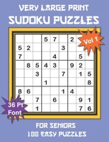 Very Large Print Sudoku Puzzles for Seniors: 100 Easy Sudoku for Adults: One Extra Large Print Puzzle Per Page and Space for Working Out the Answers, Light Blue Cover B08GFQJWZP Book Cover