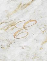 Graph Paper Notebook: Marble Elegant Gold Monogram Letter E Grid and Quad Rule (8.5x11) Composition Notebook for Students 1793855714 Book Cover