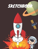 Sketchbook: 8.5X11 inches notebook, blank page journal, 100 pages plank paper for sketcher, kids, boys, girls, men, women, for drawing, spaceship, astronaut, future theme 1706292759 Book Cover