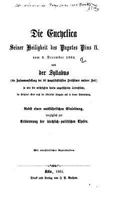 Die Encyclica seiner Heiligkeit des Pastes Pius IX 1530793416 Book Cover