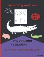 handwriting workbook: Workbook for kids (3-5), Coloring book for kids , Animals handwriting workbook , for Beginners 53 pages , Tracing fun ,Letters B08XYQN591 Book Cover