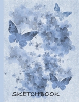 Sketchbook: Beautiful Blue Hydrangea and Butterfly Sketchbook: Perfect for any Adult or Child who loves to draw. 100+ Pages of 8.5"x11" Blank Paper for Drawing, Doodling or Sketching 1700393030 Book Cover