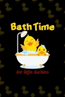 Bath Time For Little Duckies: All Purpose 6x9 Blank Lined Notebook Journal Way Better Than A Card Trendy Unique Gift Black Solid Ducks 1712254790 Book Cover