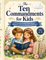 The Ten Commandments for Kids: 10 Heartwarming Bible Stories About Kindness, Honesty, Respect, and Love B0H1B8VZ7C Book Cover