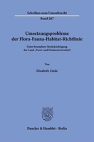 Umsetzungsprobleme Der Flora-Fauna-Habitat-Richtlinie: Unter Besonderer Berucksichtigung Der Land-, Forst- Und Fischereiwirtschaft (German Edition) 3428191544 Book Cover