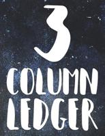 3 Column Ledger: Accounting Book for Bookkeeping and Expense Tracking - 120 Pages, 8.5 x 11 - Blue Grunge Cover 1099163862 Book Cover