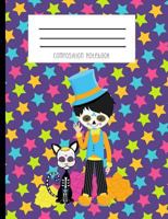 Composition Notebook: Day Of The Dead Sugar Skull Boy And Cat Notebook 1724079883 Book Cover