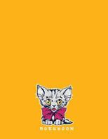 Notebook: Cute cat on dark yellow cover and Dot Graph Line Sketch pages, Extra large (8.5 x 11) inches, 110 pages, White paper, Sketch, Draw and Paint 1720312974 Book Cover