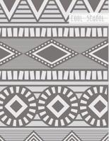 Cool School: Large College Ruled Notebook for Homework School or Work Gray with Diamond and Circle Southwestern Pattern 1099883288 Book Cover