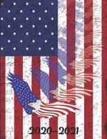 2020 2021: Patriotic 2 Year Monthly Planner Calendar: Contacts Notes & More: American Flag Flying Eagle Cover 1074844394 Book Cover