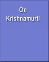 On Krishnamurti (Wadsworth Philosophers) 0534252265 Book Cover