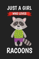 Just A Girl Who Loves Raccoons: Blank Lined Notebook Journal, Cute Lined Journal for Women, Girls and Kids - Gift for Raccoon Lovers 1675455554 Book Cover