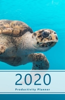 2020 Productivity Planner: Accomplish your goals. Set your goals and review the progress. Personal and professional to-dos, agenda, Gratitude section ... (Sea turtle swimming. Soft matte cover). 1695950453 Book Cover