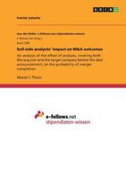 Sell-Side Analysts' Impact on M&A Outcomes 366825642X Book Cover