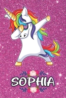 Sophia - Dabbing Unicorn Notebook: Personalized Dabbing Unicorn notebook For Girls Who Love Unicorns - Cute Rainbow Unicorn, Cute Rainbow Unicorn For Kids, School, Students and Teachers (Wide Ruled 6  1654462365 Book Cover