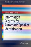 Information Security for Automatic Speaker Identification 1441996974 Book Cover