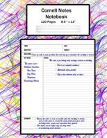 Cornell Notes Notebook: Note Taking System, For Students, Writers, Meetings, Lectures Large Size 8.5" x 11" (21.59 x 27.94 cm), Durable Matte Abstract Line Art Design Cover, 120 Pages 1724915150 Book Cover