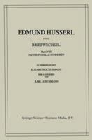 Husserl Institutionelle 0792321804 Book Cover