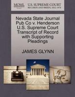 Nevada State Journal Pub Co v. Henderson U.S. Supreme Court Transcript of Record with Supporting Pleadings 127010652X Book Cover