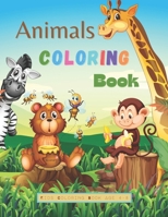 Animals Coloring Book For Kids: Great Gift For Kids 40 Funny Animals For Coloring Fun B08YQCQRHB Book Cover