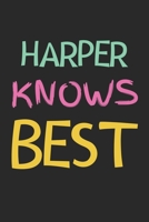 Harper Knows Best: Lined Journal, 120 Pages, 6 x 9, Harper Personalized Name Notebook Gift Idea, Black Matte Finish (Harper Knows Best Journal) 1675742618 Book Cover