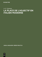 La Place de L'Adjectif En Italien Moderne 3110999706 Book Cover