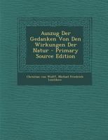 Auszug Der Gedanken Von Den Wirkungen Der Natur 1016238312 Book Cover