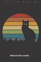 Bunter Hintergrund Katzenschatten Monatsplaner: Monatsübersicht (Termine, Ziele, Notizen, Wochenplan) für Katzen- und Tierfreunde (German Edition) 1659522447 Book Cover