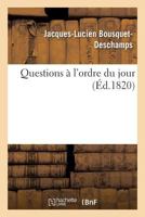 Questions à l'ordre du jour 2019301180 Book Cover