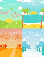 Four Seasons Undated Calendar and Monthly Year Perpetual Minimalist Planner Organizer: Washi Tape Sticker Ready 167435973X Book Cover