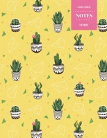 Wide Ruled Notes 110 Pages: Cactus Notebook for Kids, Teens and Students - Succulent Llama Pattern 1693908115 Book Cover