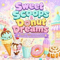 Sweet Scoops & Donut Dreams: A Bold and Easy Coloring Book Full of Ice Cream, Donuts, and Yummy Treats B0H7P6S4S5 Book Cover
