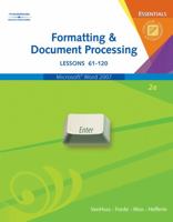 Formatting and Document Processing Essentials, Lessons 61-120 (College Keyboarding) 0538729791 Book Cover