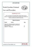 North Carolina Criminal Law and Procedure-Pamphlet 75 1503243516 Book Cover