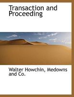 Transaction and Proceeding 1010386085 Book Cover