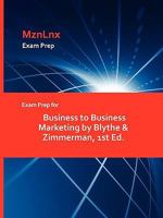 Exam Prep for Business to Business Marketing by Blythe & Zimmerman, 1st Ed 1428872221 Book Cover