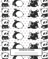 Composition Notebook: Wide Lined Ruled Paper Page Notebook and Journal for Girls and Boys with Cute Rolling Panda Bears, Perfect Workbook for Writing Notes and Exercise at Home, School or College 1674271107 Book Cover