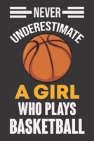 Never Underestimate a Girl Who Plays Basketball: Never Underestimate a Girl Who Plays Basketball, Best Gift for Man and Women 1652102825 Book Cover