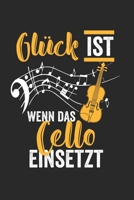 Glück ist wenn das cello einsetzt: Notizbuch/Tagebuch/Organizer/120 Karierte Seiten/ 6x9 Zoll (German Edition) B083XN7JPY Book Cover